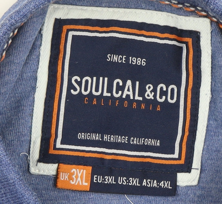 SoulCal & Co Men's Blue 3XL Polo Shirt, Casual Summer Wear