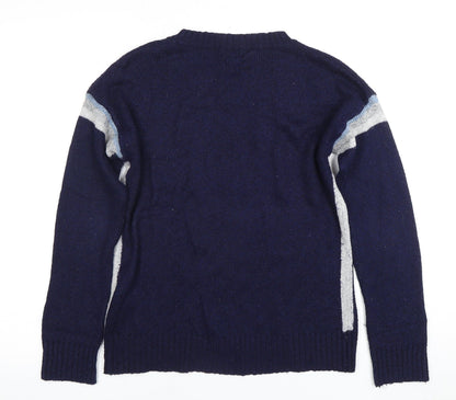 Womens UK Size 6 Fat Face Blue Pullover Jumper