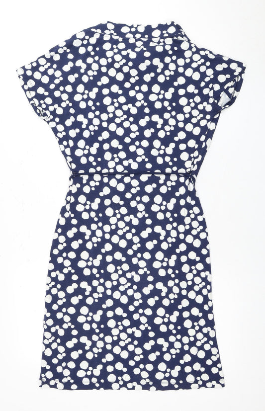 Hobbs Women's Blue Polka Dot Shift Dress, Size 10
