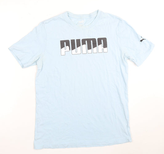 Puma Men's Blue Short Sleeve T-Shirt Medium