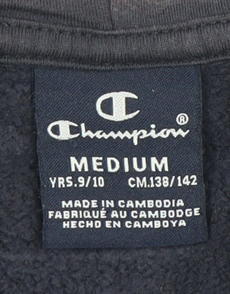 Champion Boys Full Zip Hoodie, Blue, Size 9-10