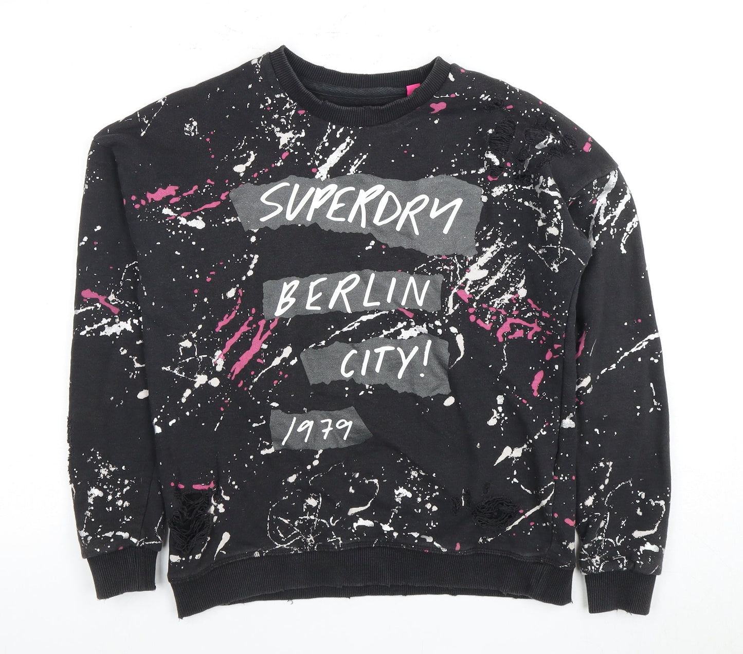 Superdry Women's Black Graphic Pullover Sweatshirt S