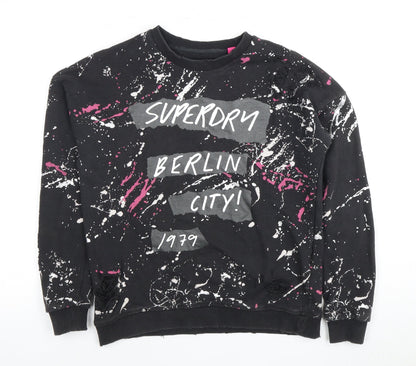 Superdry Women's Black Graphic Pullover Sweatshirt S
