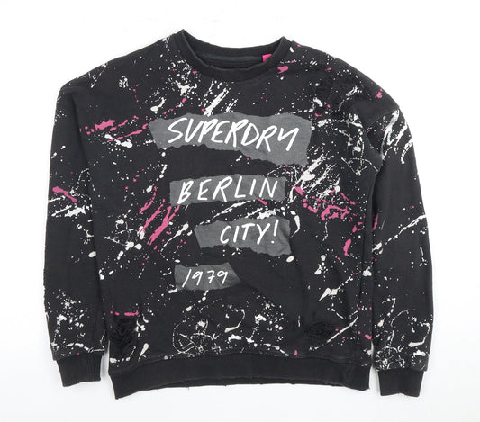 Superdry Women's Black Graphic Pullover Sweatshirt S