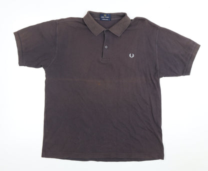 Fred Perry Men's Brown Polo L Short Sleeve