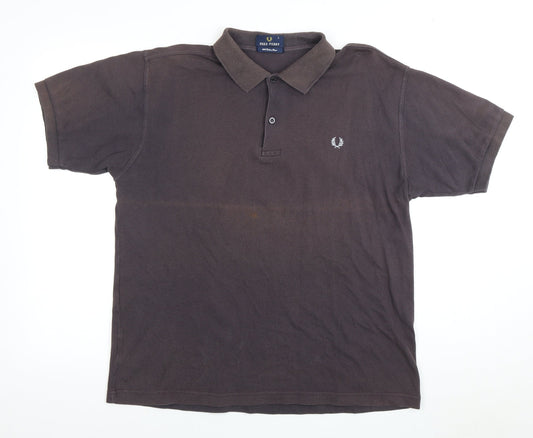 Fred Perry Men's Brown Polo L Short Sleeve