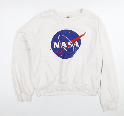 H&M Women’s White NASA Sweatshirt Pullover Size 12