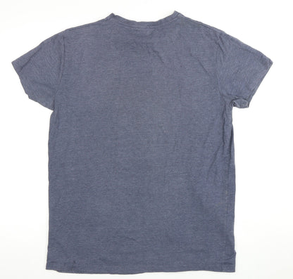 Marvel Men's Blue Captain America T-Shirt, Size L