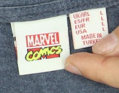 Marvel Men's Blue Captain America T-Shirt, Size L