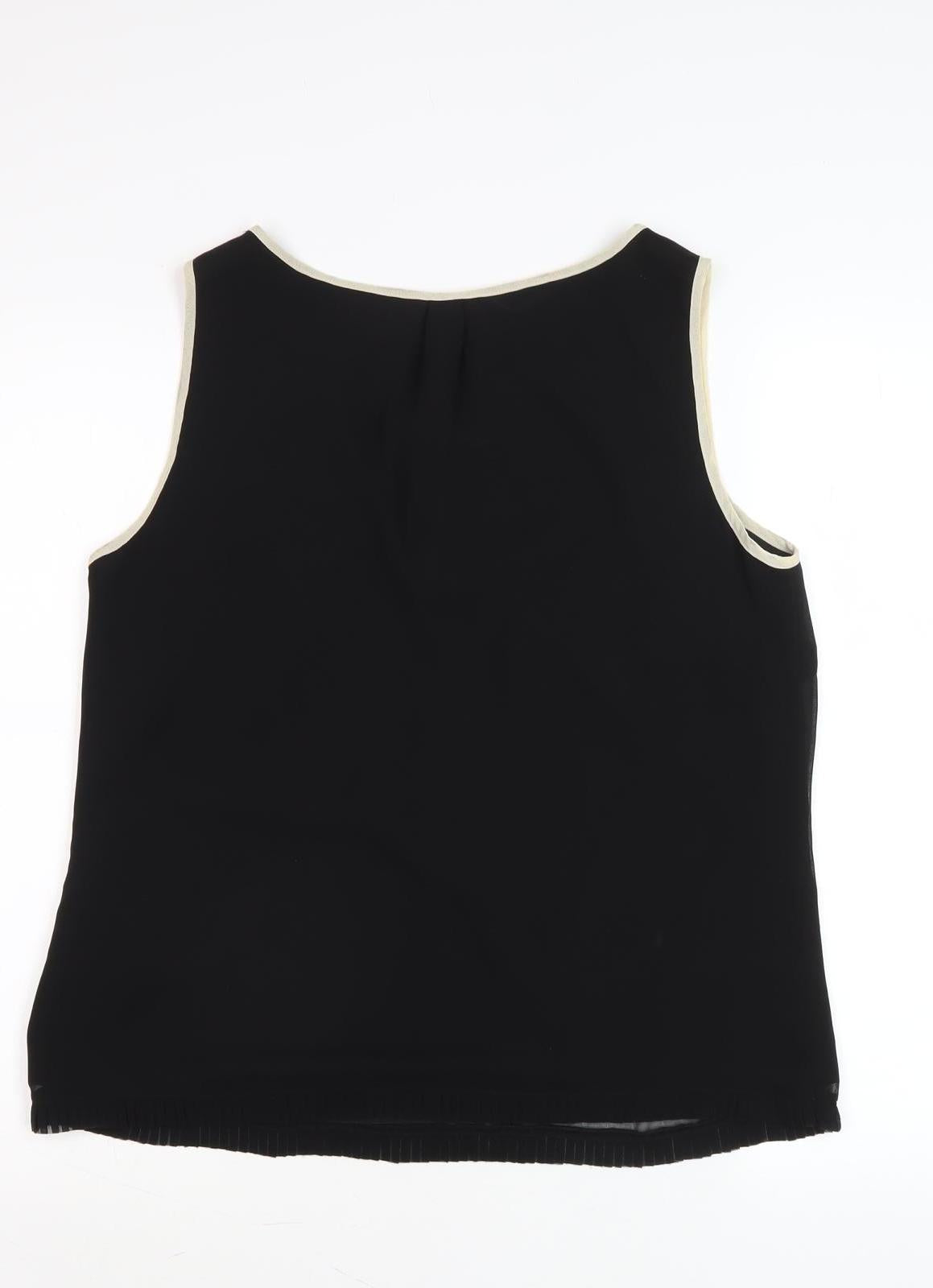 Jasper Conran Women's Black Beige Scoop Neck Tank Top Size 12