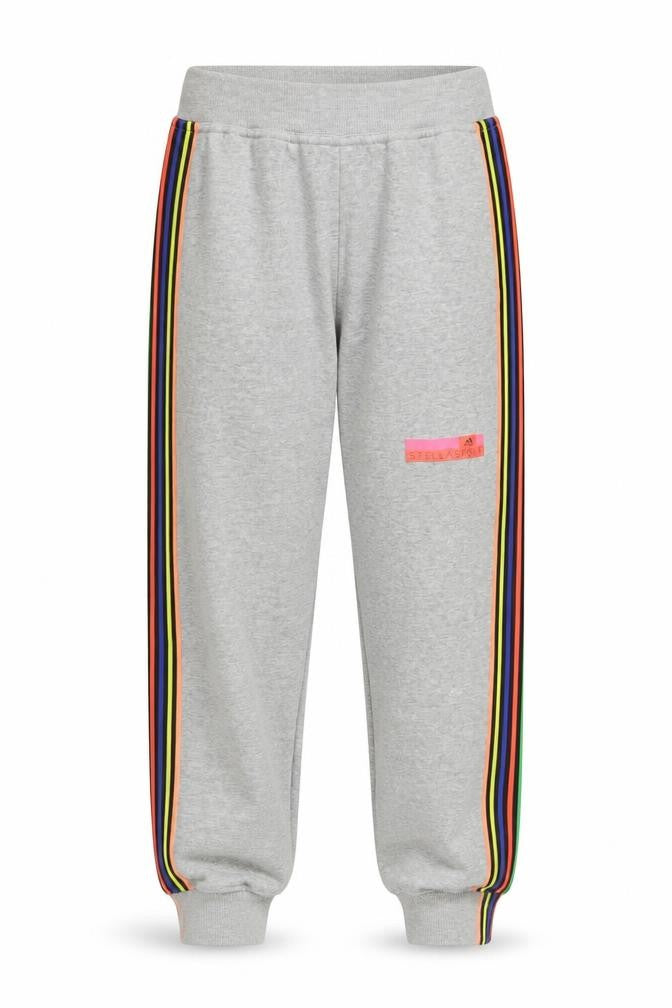 Front view of Adidas girls’ grey jogger trousers xs