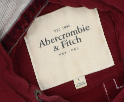 Abercrombie & Fitch Women's Red Hoodie - Size L