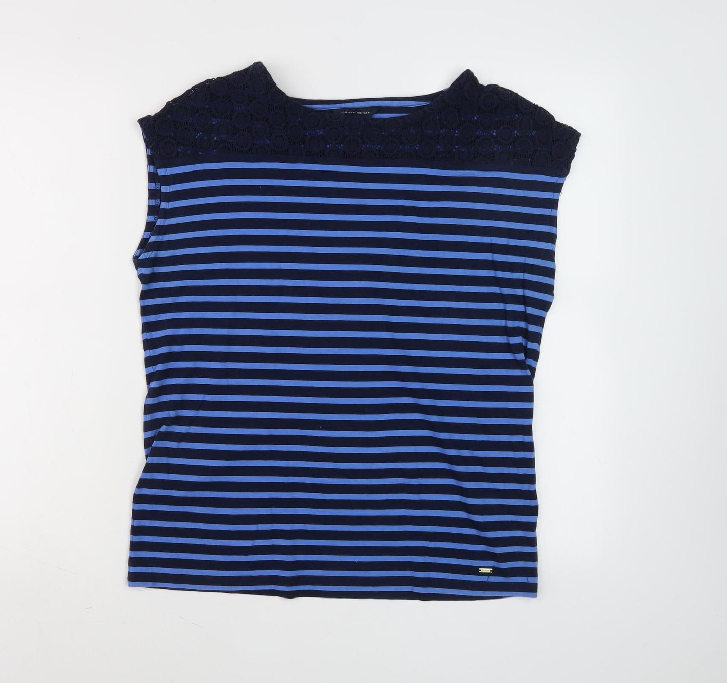 Womens UK Size XS Tommy Hilfiger Blue Basic T-Shirt