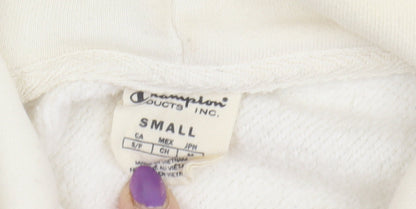 Champion Women's Ivory Hoodie Small, Logo Accent