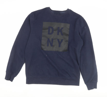 Mens UK Size M DKNY Blue Pullover Sweatshirt