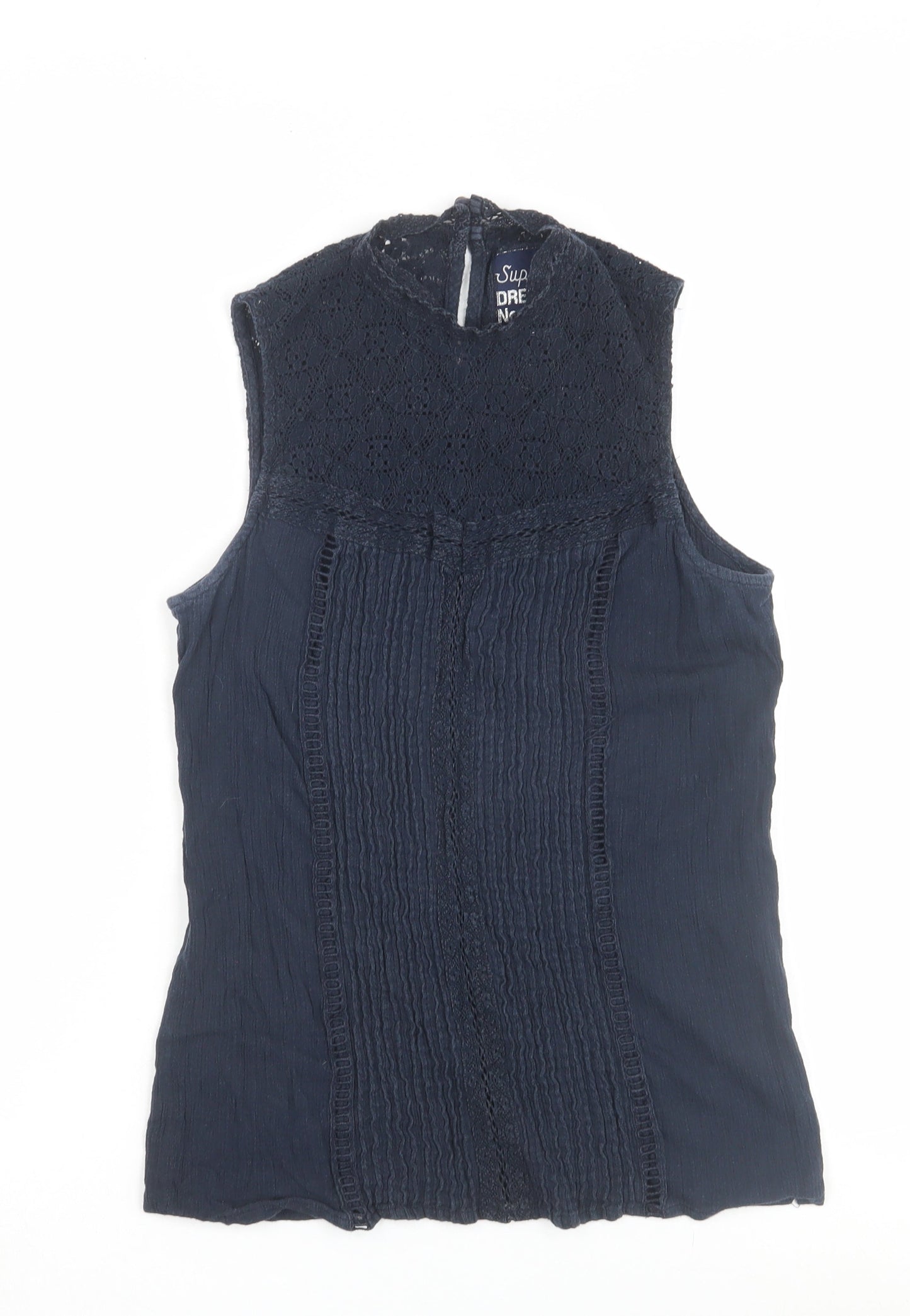 Womens UK Size S Superdry Navy Basic Tank