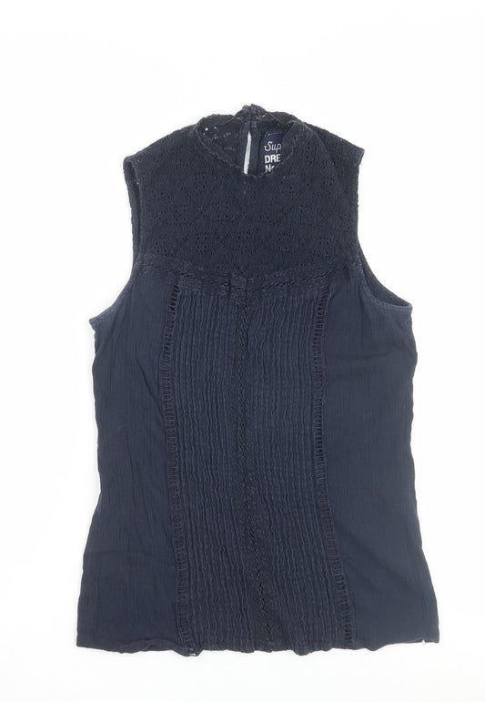 Womens UK Size S Superdry Navy Basic Tank