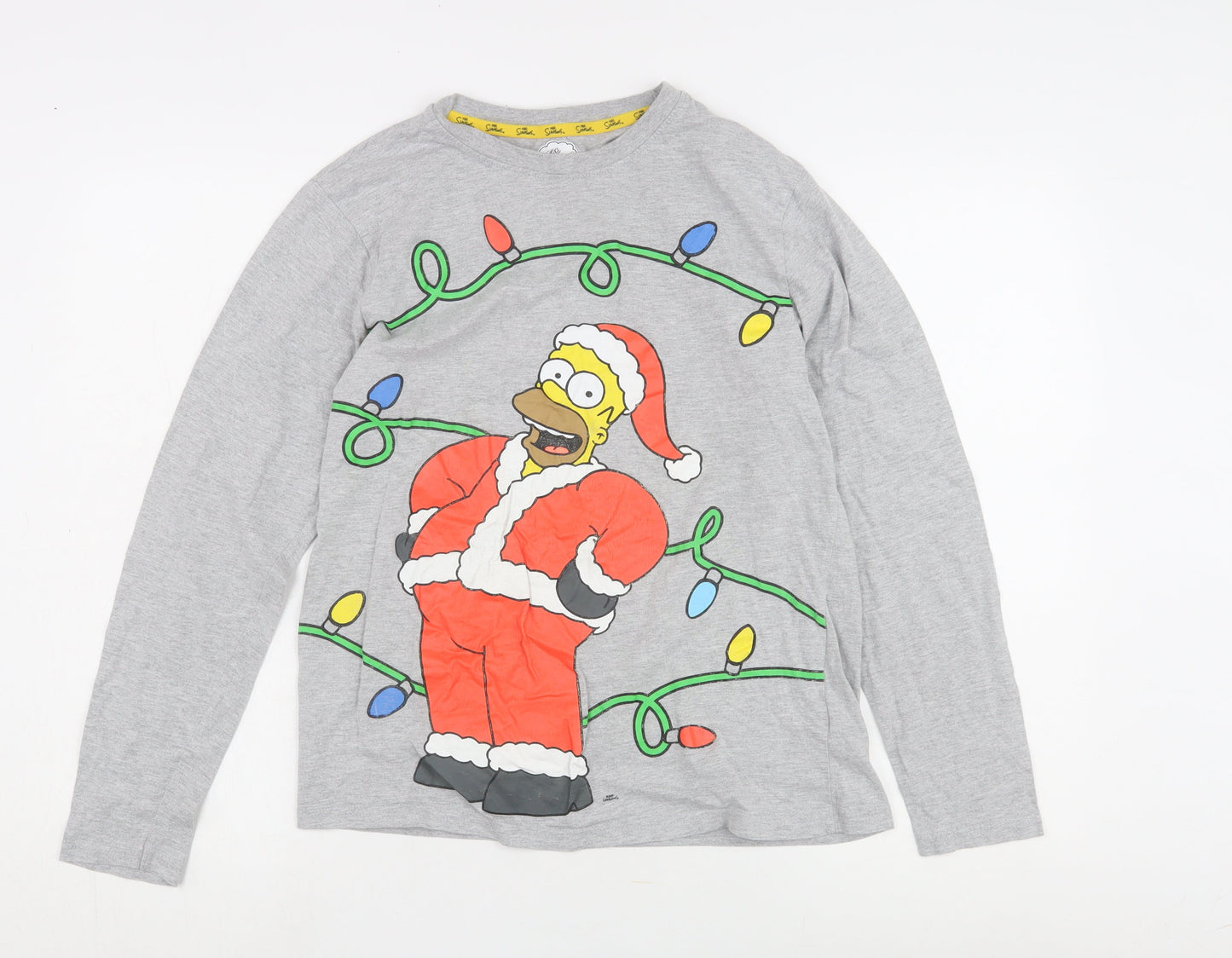 Unisex Adults UK Size S The Simpsons Grey Basic T-Shirt