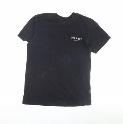NICCE London Boys Black XS Logo T-Shirt, Casual Chic
