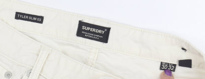 Mens UK Size M Superdry Slim Fit Slim Ivory Jeans