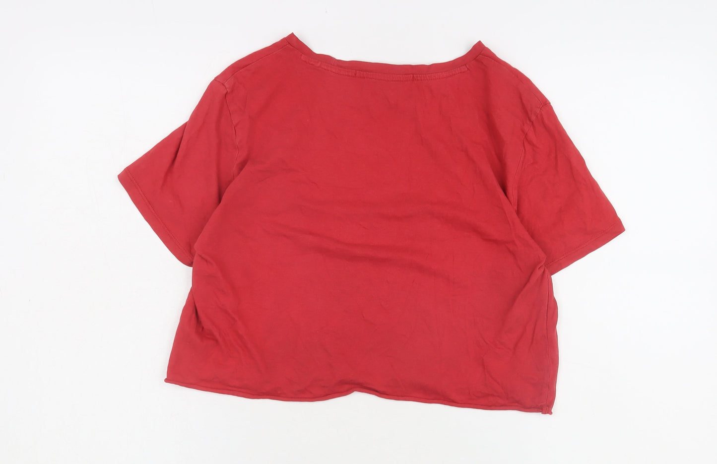 Guess Women's Red T-Shirt - Size S, Cotton, Casual