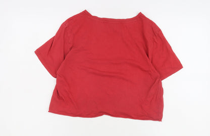 Guess Women's Red T-Shirt - Size S, Cotton, Casual
