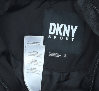 DKNY Women's Black Puffer Jacket with Hood, Size S