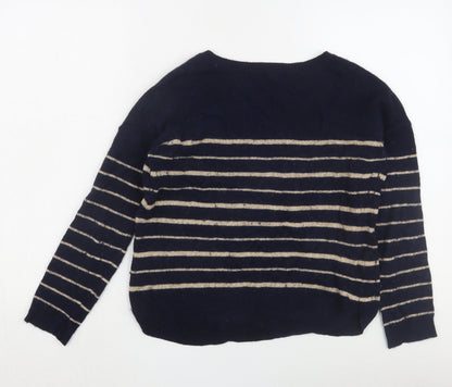 Wild Child Women's Blue Striped Pullover Jumper