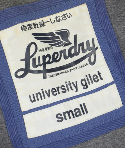 Superdry Women's Blue Hooded Gilet - Size S, Casual Warm Wear