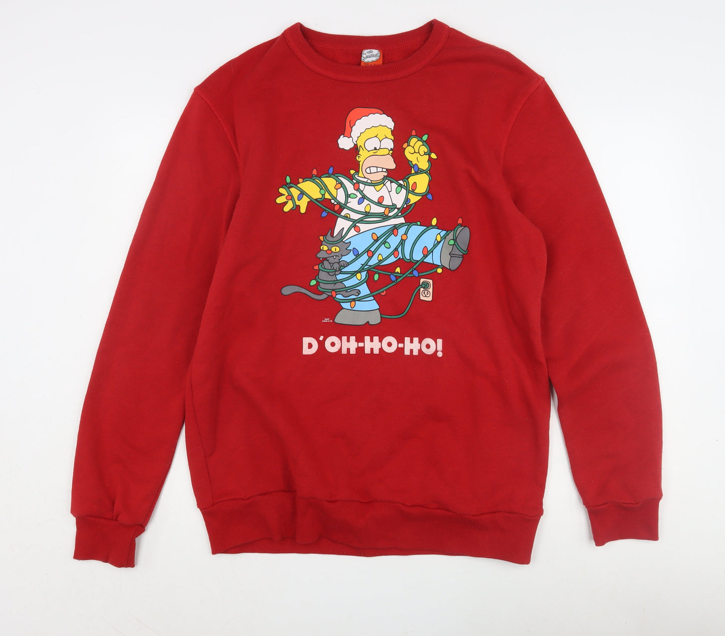 The Simpsons Men's Red XL Christmas Sweatshirt