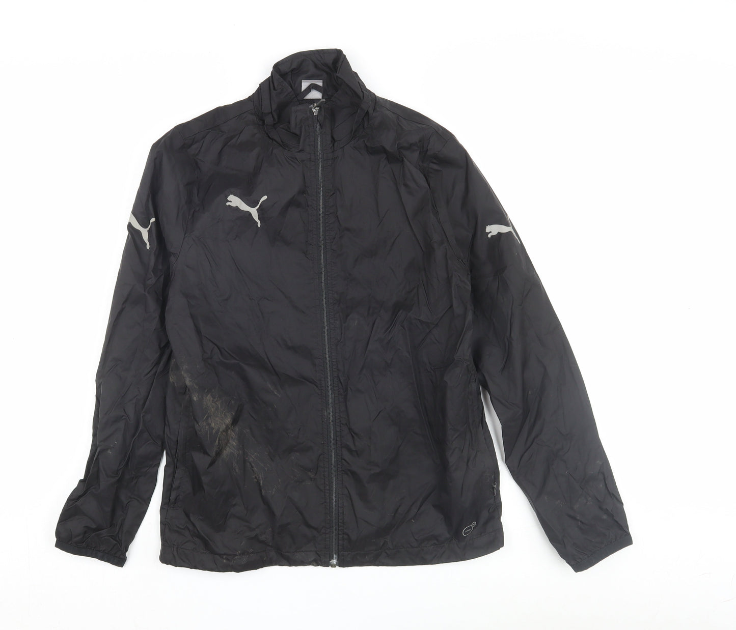 Puma Boys Black Basic Jacket, 14 Years, Logo Accents