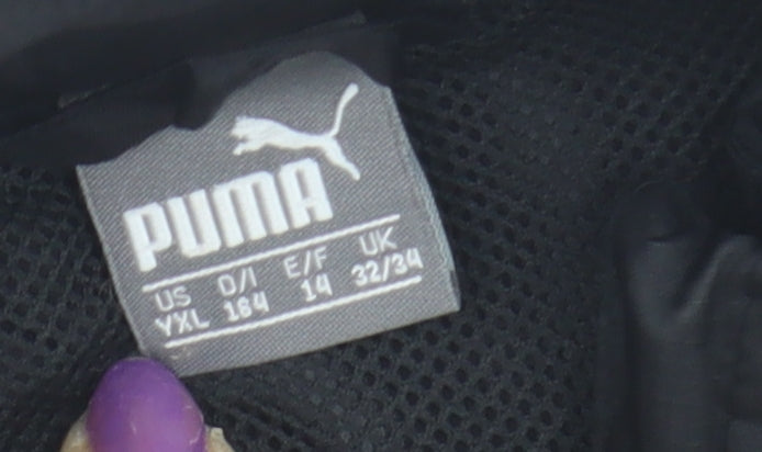 Puma Boys Black Basic Jacket, 14 Years, Logo Accents