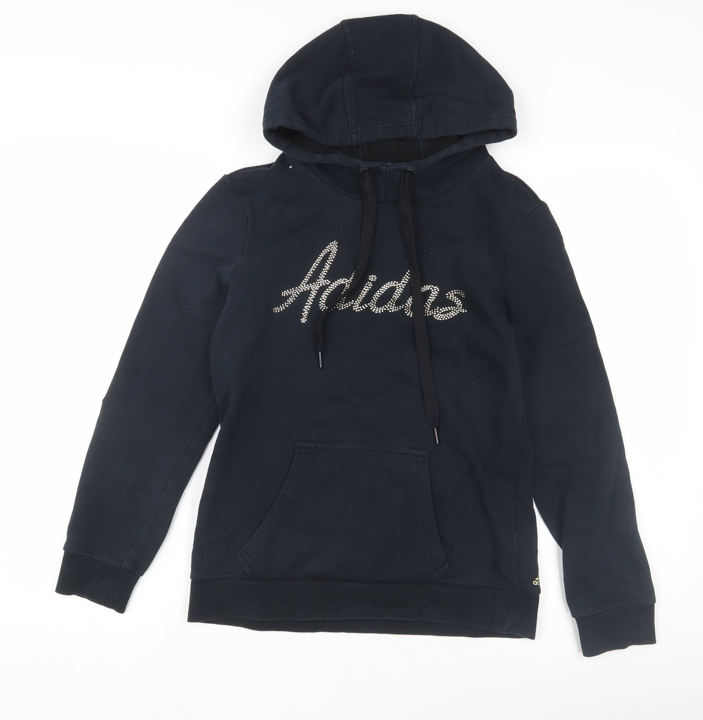 Adidas Unisex Kids Black Pullover Hoodie Size 11-12 Years