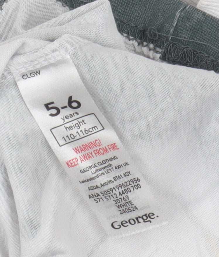 George Boys White Shadow T-Shirt 5-6 Years Graphic Print