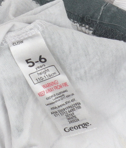 George Boys White Shadow T-Shirt 5-6 Years Graphic Print