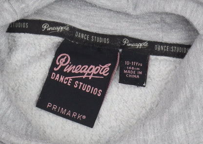 Pineapple Teens Grey Hoodie, Logo, Size 146