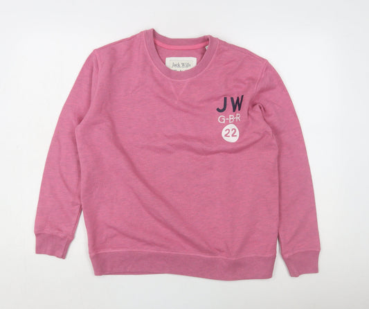 Womens UK Size 8 Jack Wills Pink Pullover Sweatshirt