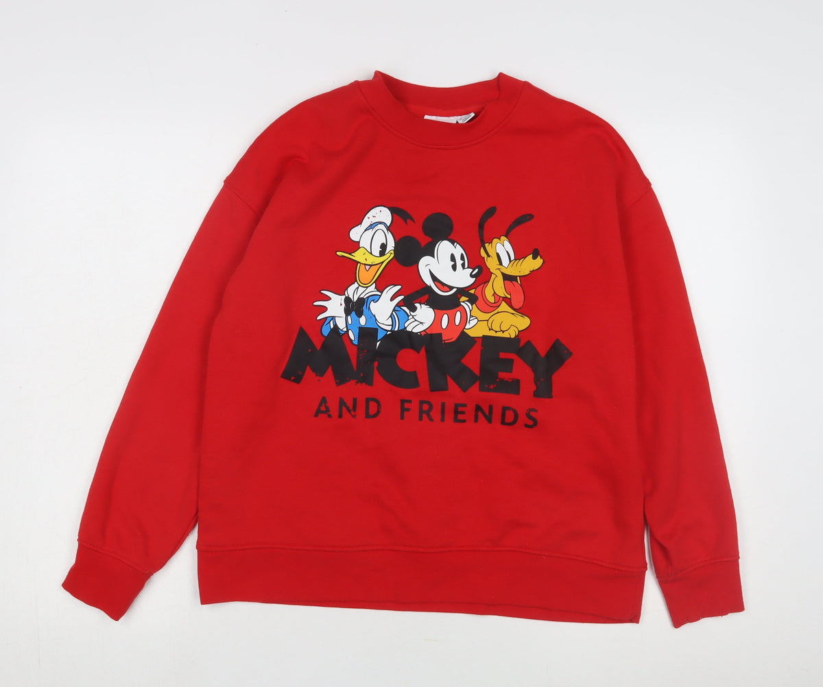 Front view of Disney unisex red pullover sweatshirt s