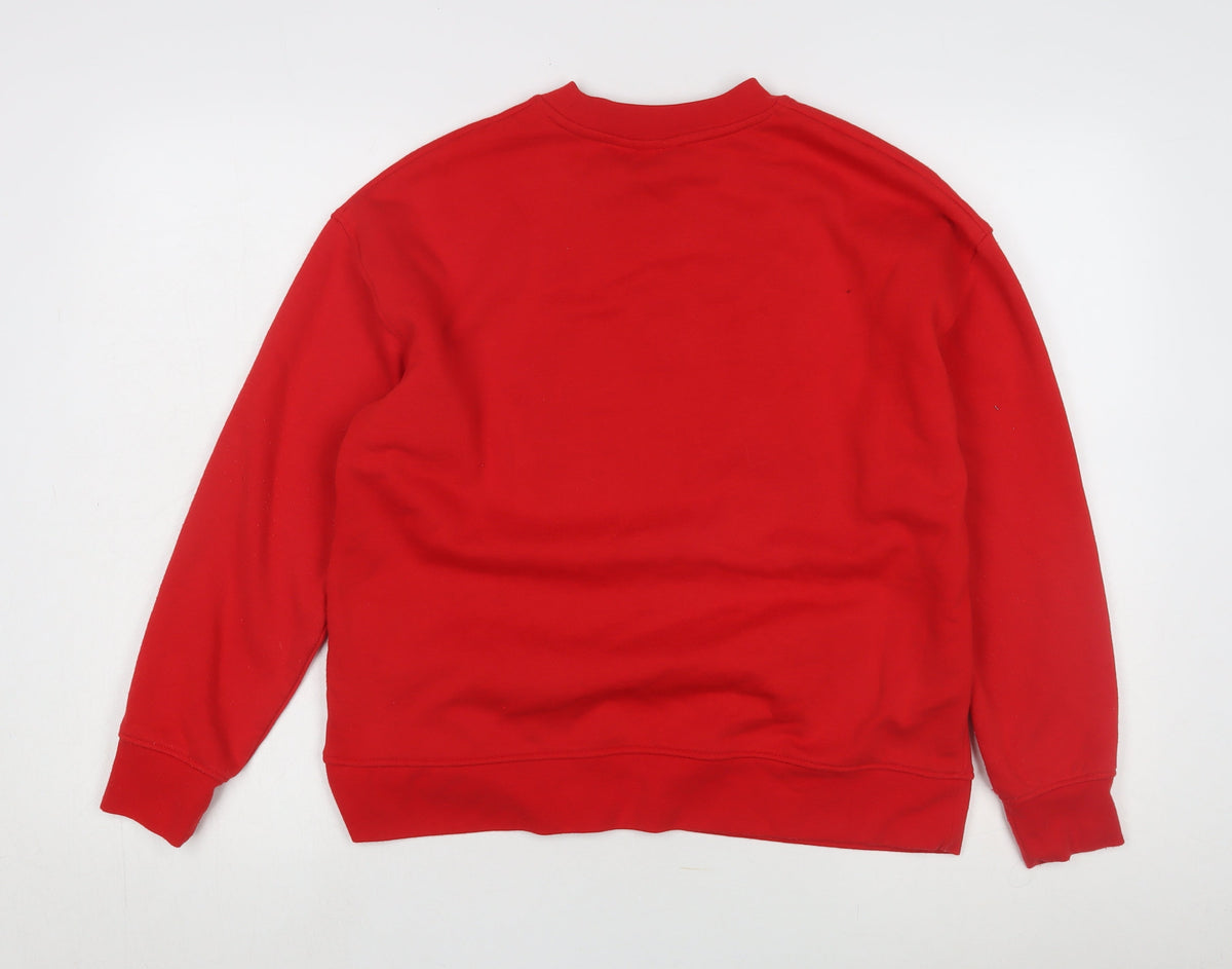 Back view of Disney unisex red pullover sweatshirt s