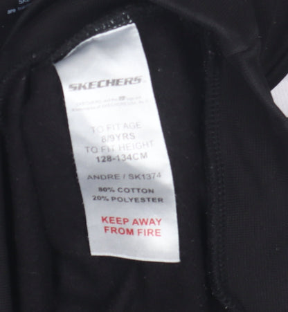 Skechers Boys Black Hoodie, 8-9 Years, Graphic Print Pullover