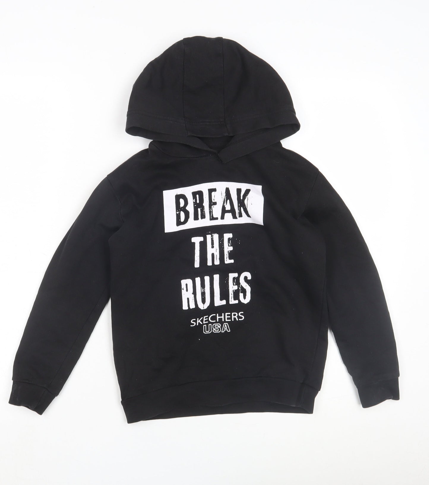 Skechers Boys Black Hoodie, 8-9 Years, Graphic Print Pullover