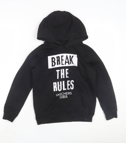 Skechers Boys Black Hoodie, 8-9 Years, Graphic Print Pullover