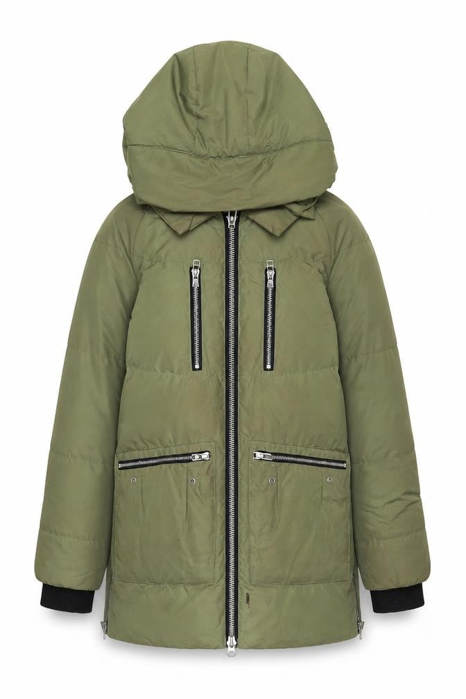 Womens UK Size 8 Warehouse Green Puffer Jacket