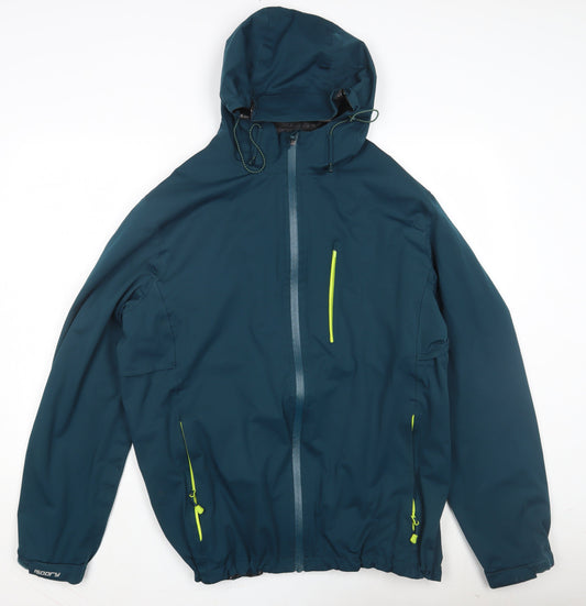 Zakti Men's Blue XL Outdoor Hooded Windbreaker Jacket