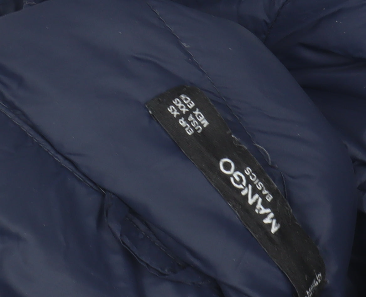Womens UK Size XS Mango Blue Puffer Jacket