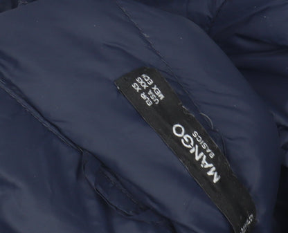 Womens UK Size XS Mango Blue Puffer Jacket