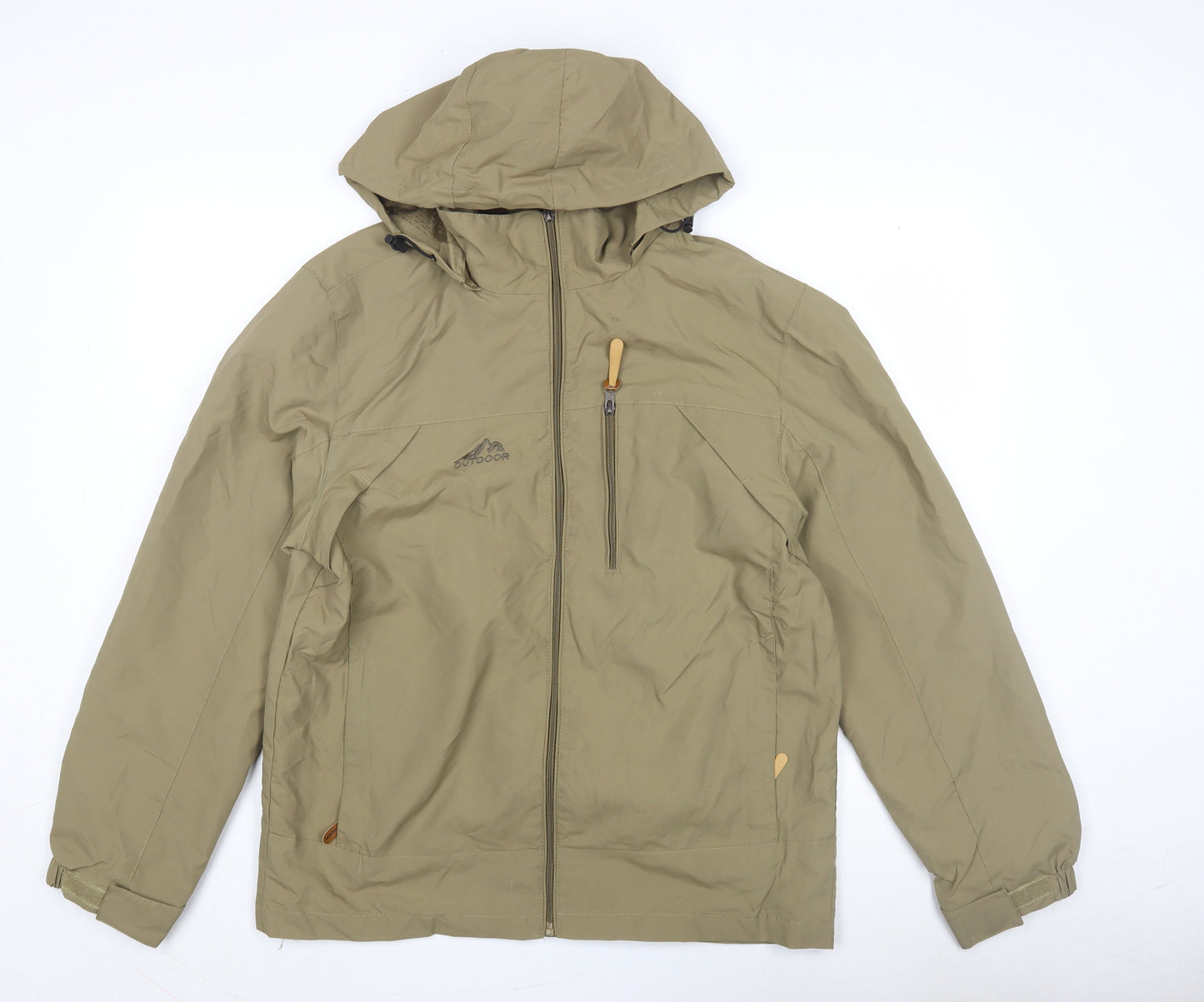 Mens UK Size S Outdoor Green Windbreaker Coat