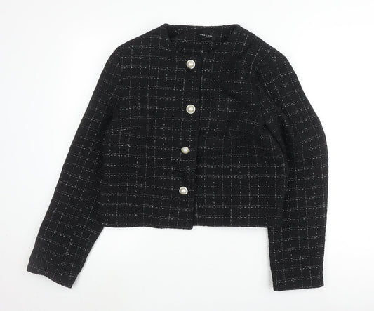 New Look Women’s Black Cropped Check Jacket UK 12