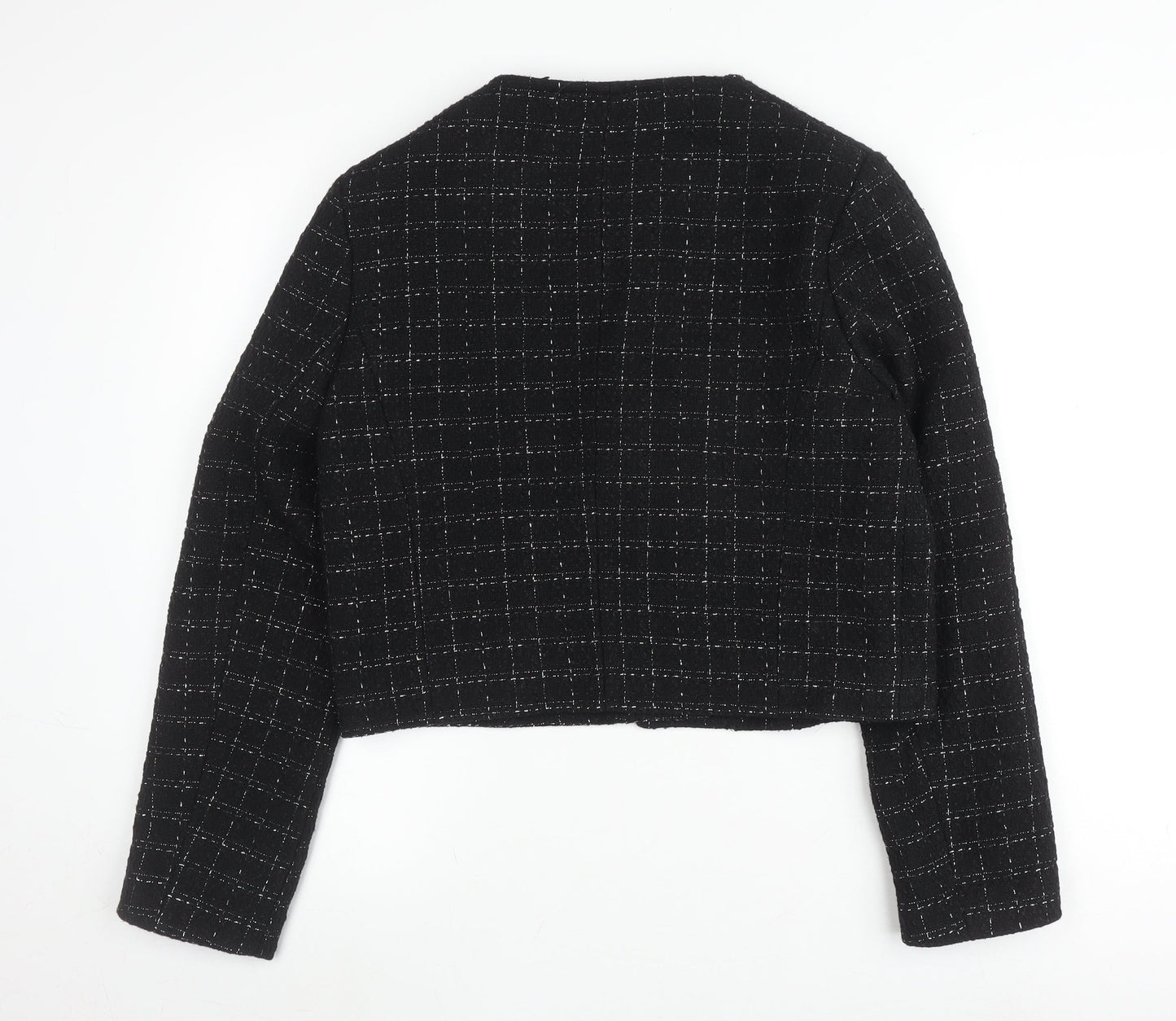 New Look Women’s Black Cropped Check Jacket UK 12