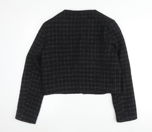 New Look Women’s Black Cropped Check Jacket UK 12